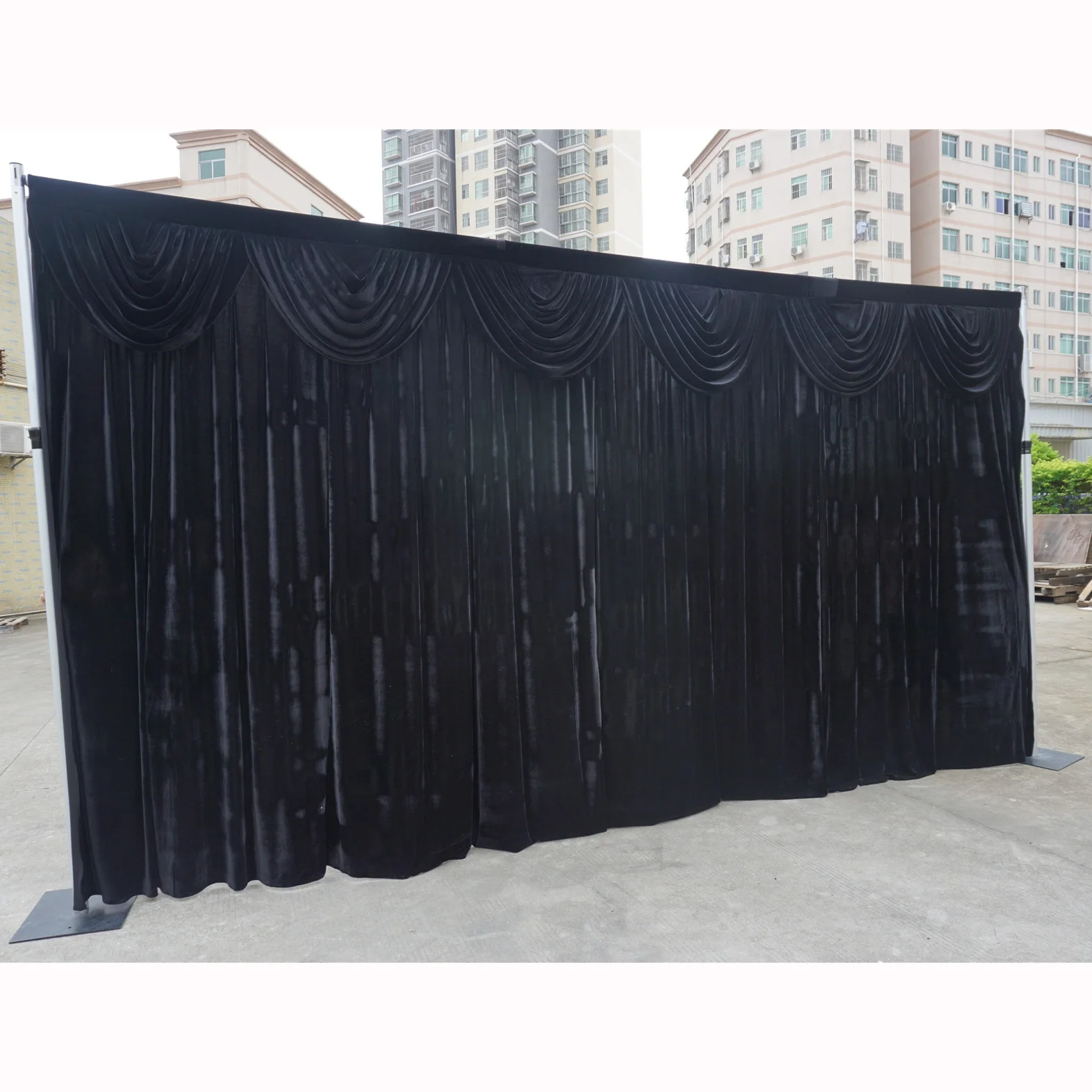 black drapes for photo booth trade show used pipe kits supply pleated design curtains customized