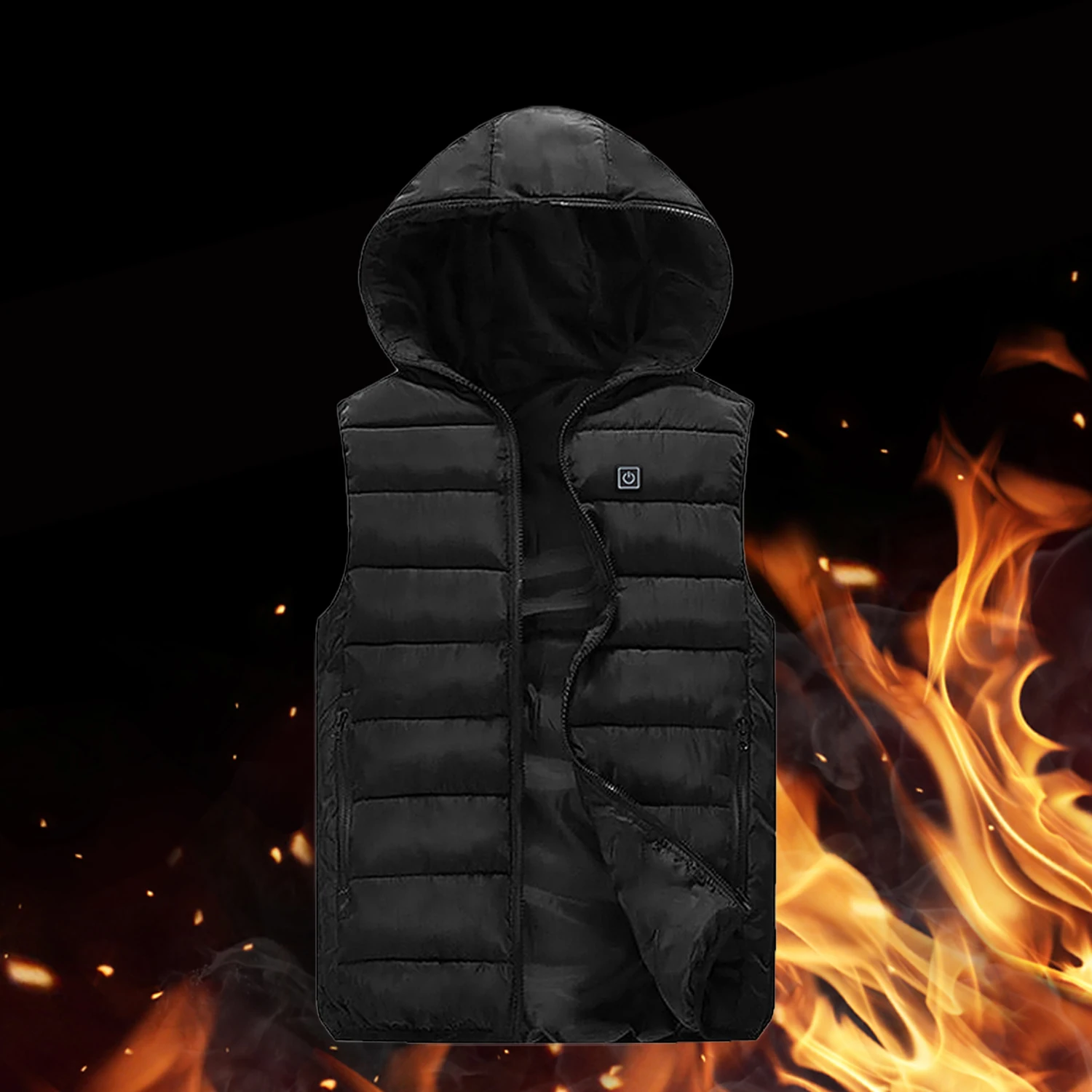 Custom 2 Areas Winter Warm USB Rechargeable Heating Vest Men Electrical Heated Sleeveless Jacket Smart Heated Vest