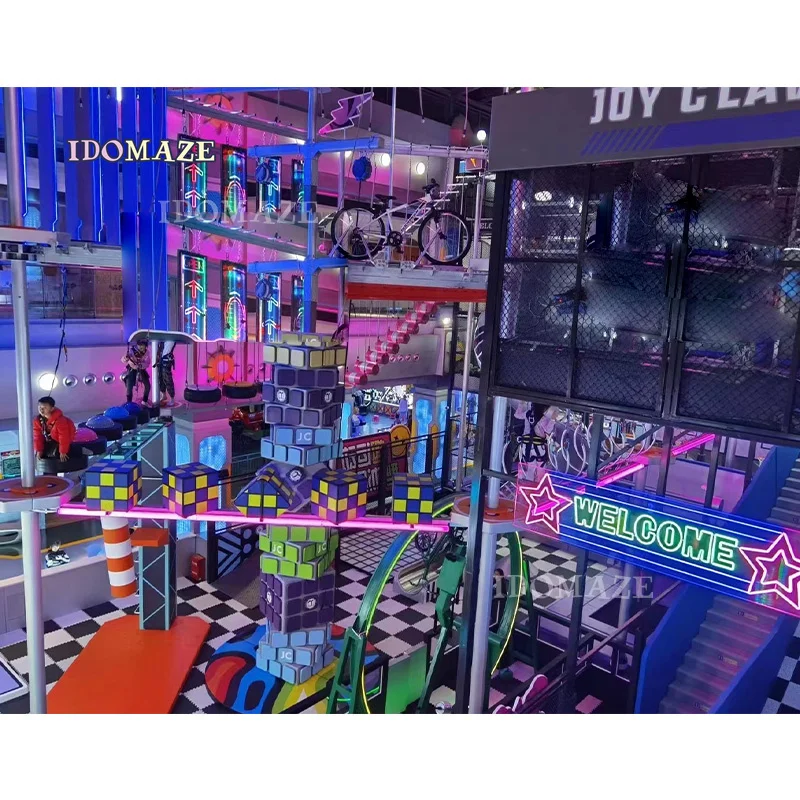 IDO MAZE High Quality Adventure Indoor Imported Wood Rope Course Adventure Park