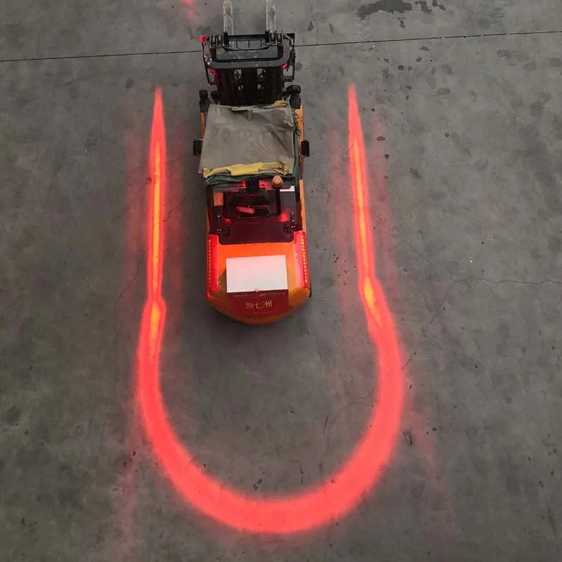 Recommended 18w led forklift safety   U-shaped blue forklift truck width light arc red  zone warning light red zone safety light
