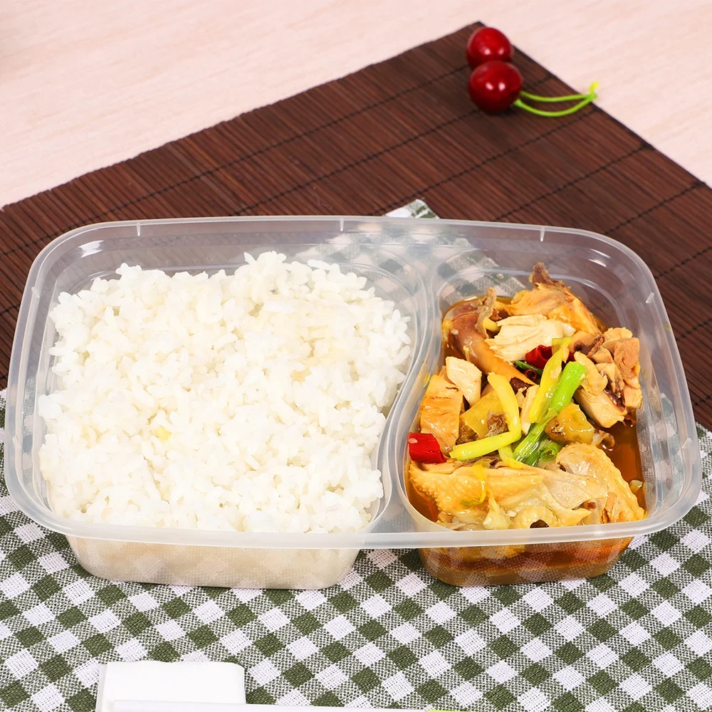 transparent storage takeaway food microwavable container disposable plastic bowl with lid