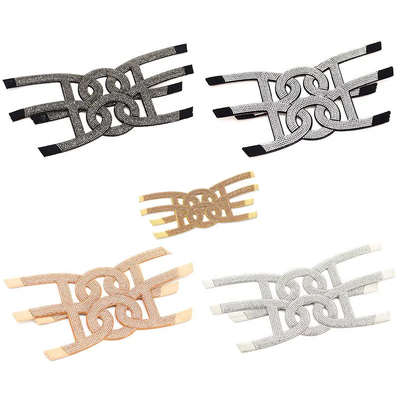 Factory Supply Women Shoe Upper Rhinestone Sandal Uppers for Ladies Shoes