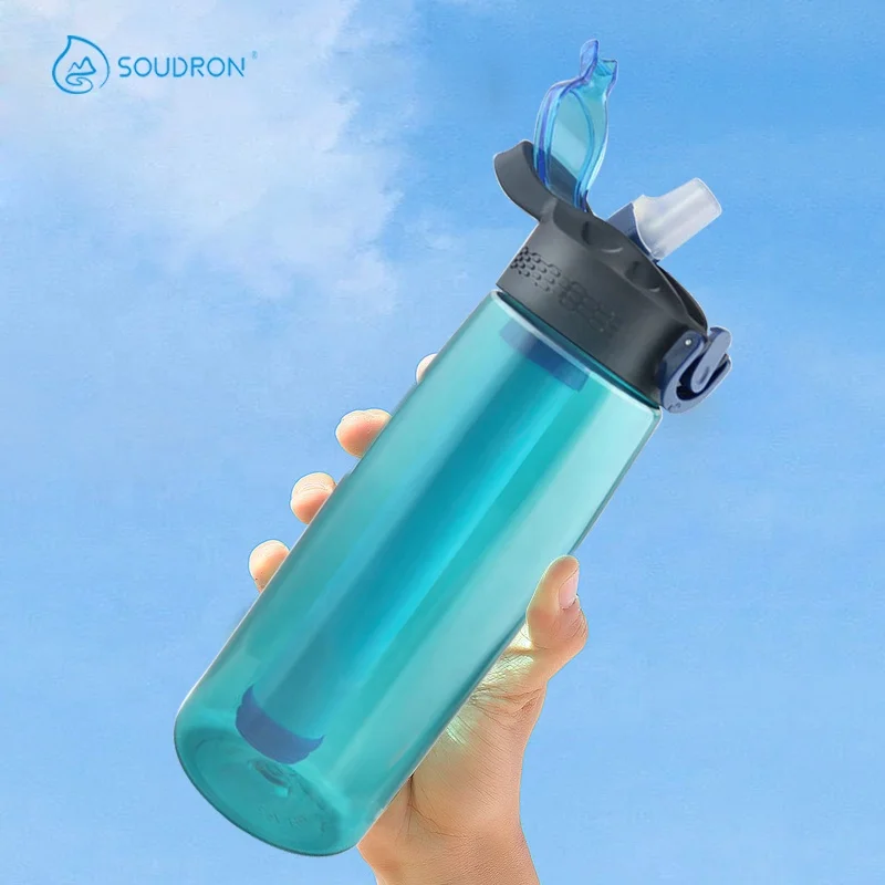 SOUDRON Tritan BPA-Free 650ml Alkaline Filtered Water Bottle Outdoor Sporting Camping Survival Drinking  Water Bottle
