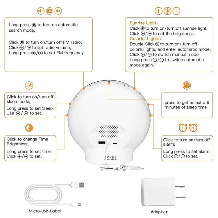 alarm clock wake up light alram clock with radio