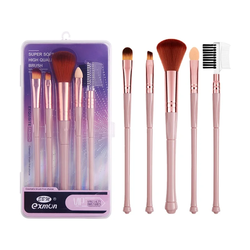 wholesale Low Price 5Pcs Makeup Brush Set,Blush Eyeshadow Make Up Brush Kit With Sponge Stick
