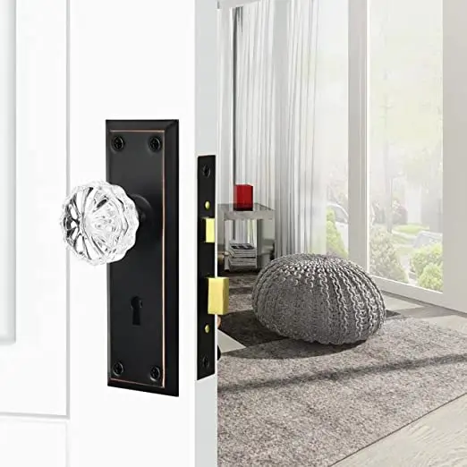 Popular Style Gold finish Stainless Steel Lockset Glass Door Knob Handle Residential  Mortise Door Lockset for Entry