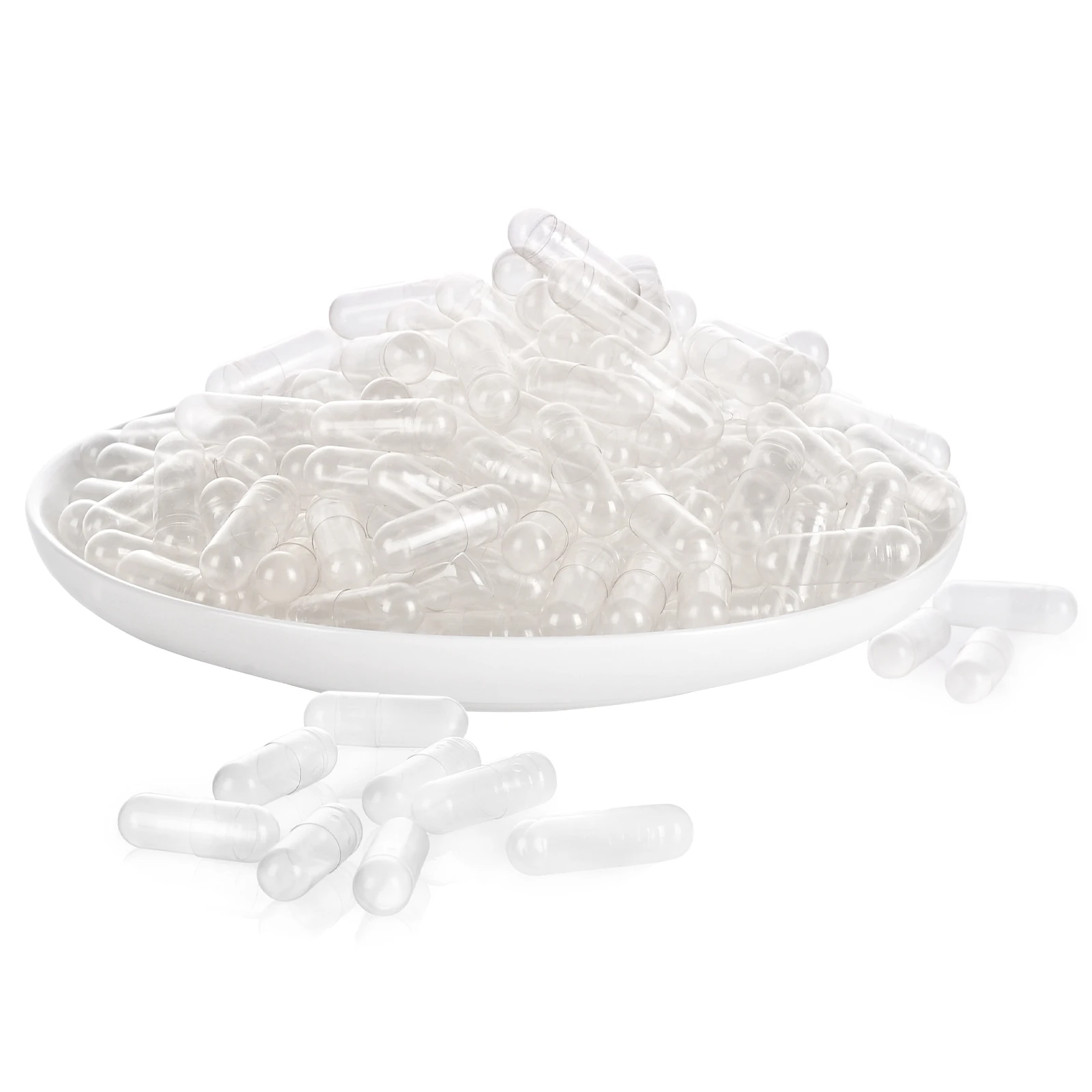 High quality clear/transparent white empty veggie HPMC capsules for health supplements