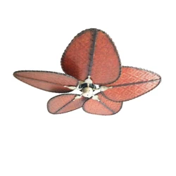 Island Fan Natural Hand-woven Rattan 5 Blades 52cm Remote Control Ceiling Fan