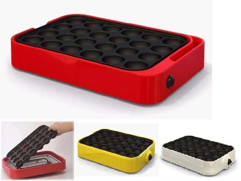 Aluminum Electric Non Stick Mini Egg Crepe Maker Pancake Maker Black Custom Red White Blue Auto Box Power Style Time Warm Plate