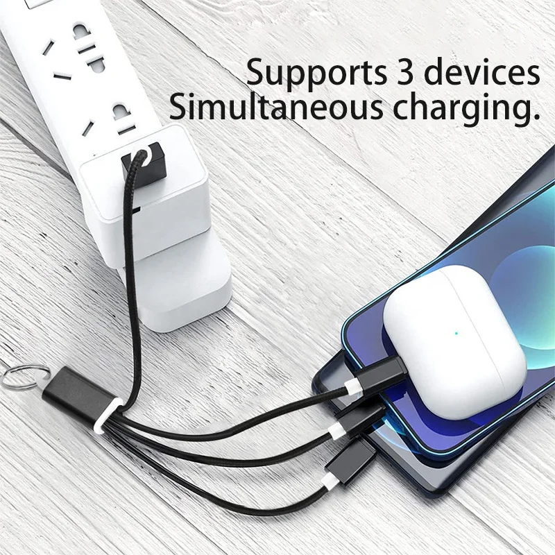 Hot Selling Promotional Business Gift Set 5V/2A Keychain Charger 3 in 1 Usb Cable for Men and Women Gift Items