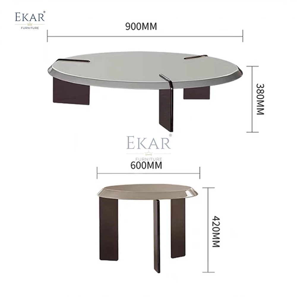 Modern Design round Living Room Coffee Table Set Stylish Practical Furniture with Solid Wood Combination for Home or School Use