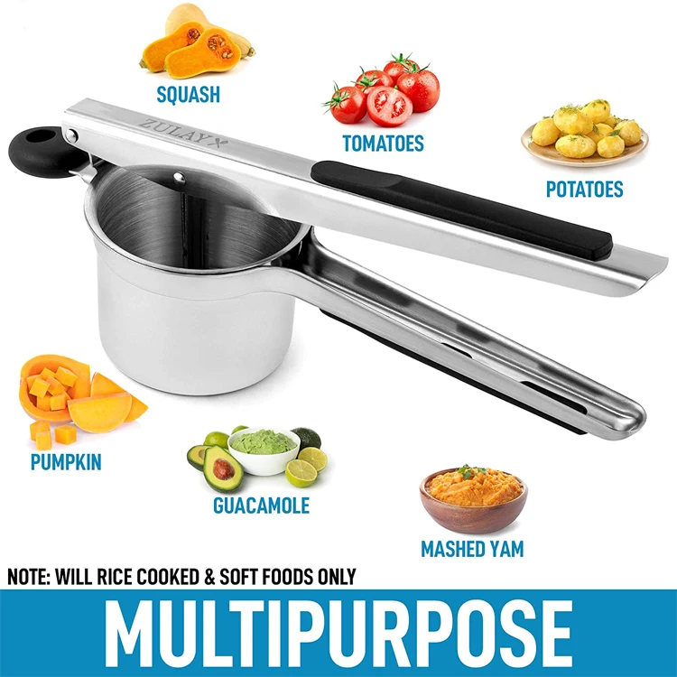 potato press stainless steel professional masher pink pioneer woman high quality spoon spring square holes potato masher ricer