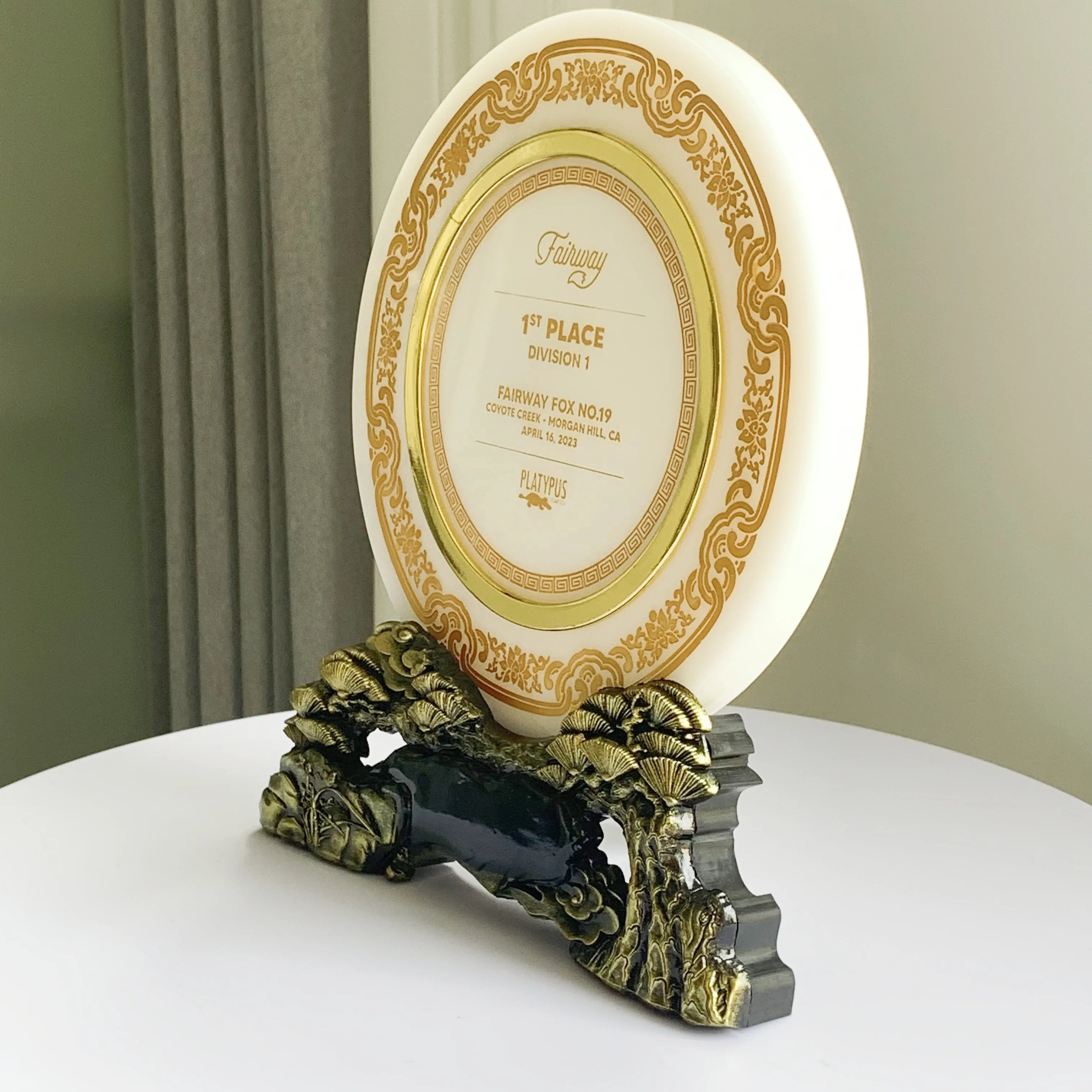 ADL New Design Crystal Glass Trophy Awards with Stone Wooden Base Souvenir Gifts with Customized Logo Trophy Awards Wholesales