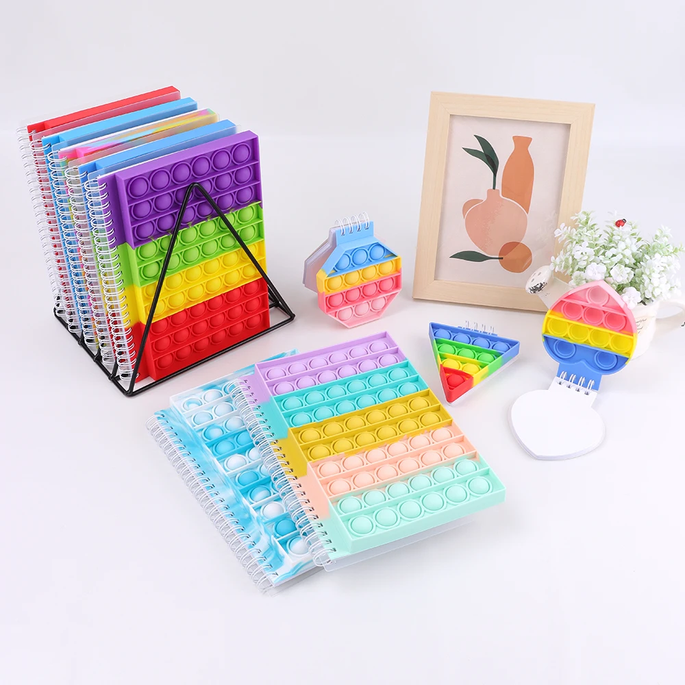 Bubble Silicone Cover Notepad Student Fidget Toys A5 Pop push up
