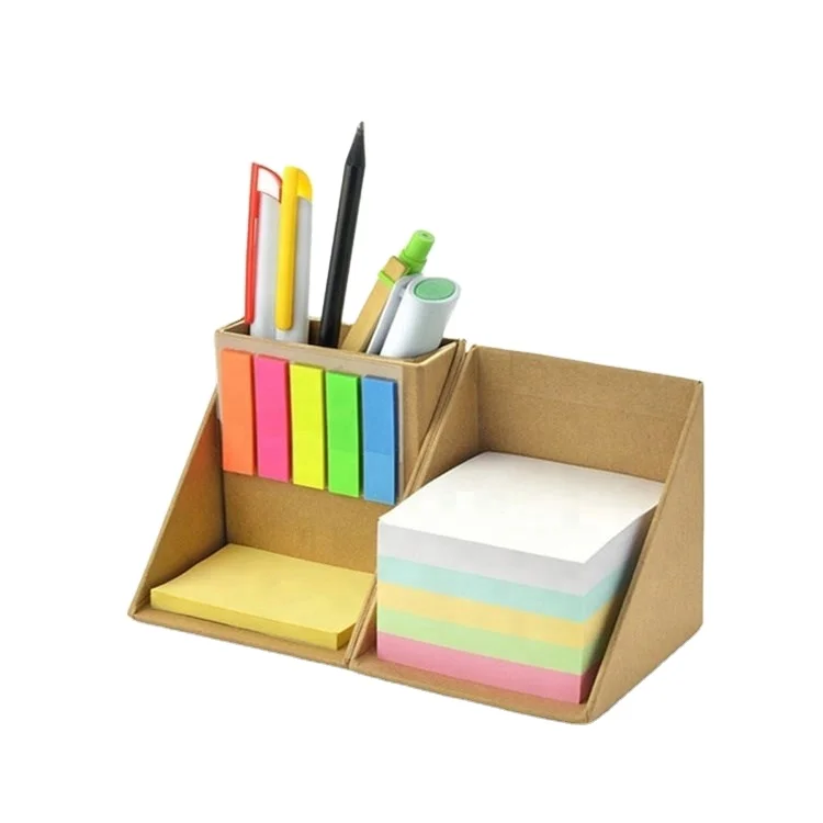 Fashion customized logo paper cube memo pad with pen holder