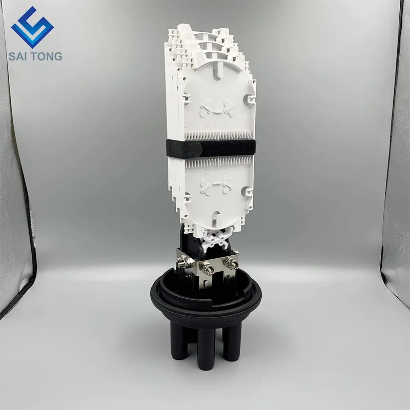1 in 4 out  Hot Sell Heat shrinkable sealing 48 96 144 288Core FTTH Dome Vertical fiber optic splice joint box terminal closure