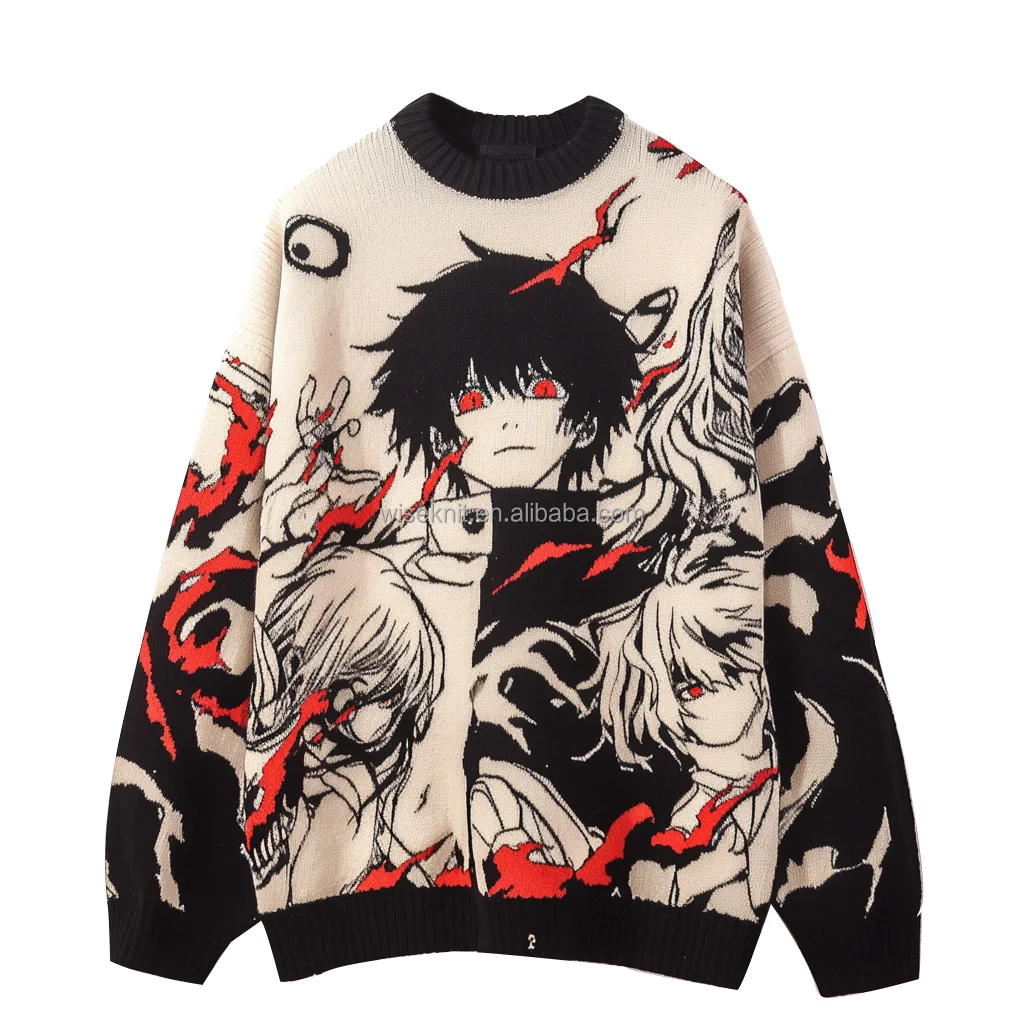 Oversized Knit y2k button striped pattern raw edge V neck Sweaters Solid Color Ultralong Sleeve Loose Fit Ladies Sweaters