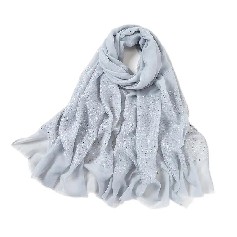 Ethnic scarves wholesale cotton linen tassels autumn and winter sequin scarves ladies shawl