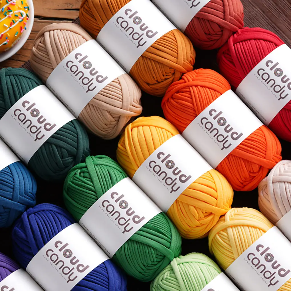 Spot Wholesale 100% Polyester Macrame Cord Tshirt Yarn With Crochet Hook