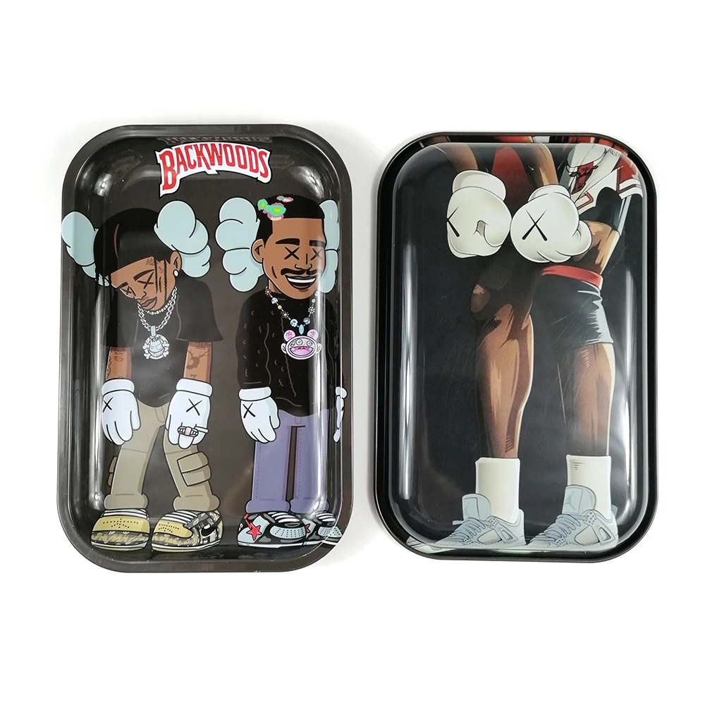 HEMPACKA 28.8x18.8cm Weed Custom Printed Rolling Tray Smoking Tobacco Metal Tin Rolling Tray