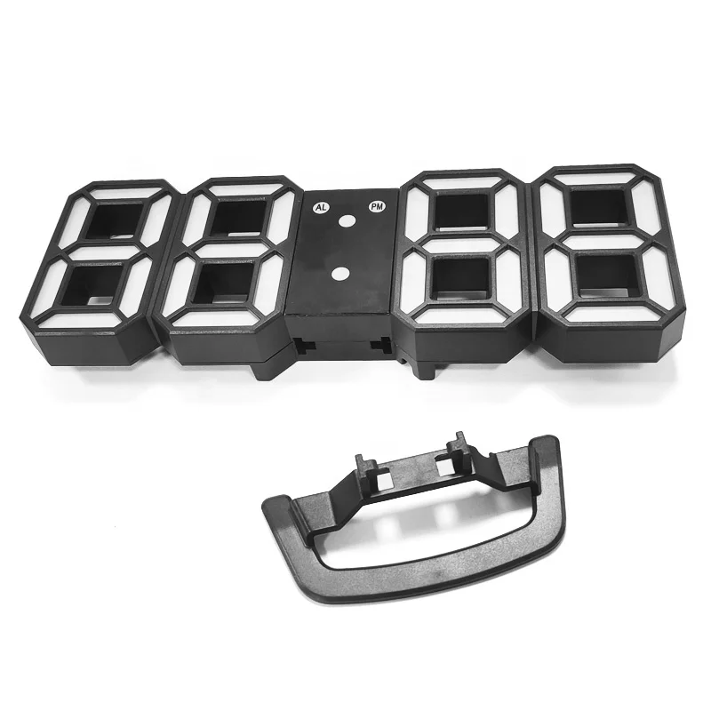 2023 Korea No. 1 Hot Sale Ins Modern Home Decor 3 Light Levels Table Wall Table Korea LED 3D Alarm Clock Wall 3D Led Clock