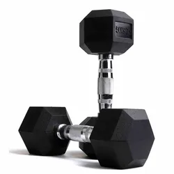 Factories sell high quality cheap black painted rubber coated hex boxed set ofdumbbells pounds 10kg dumbbell set