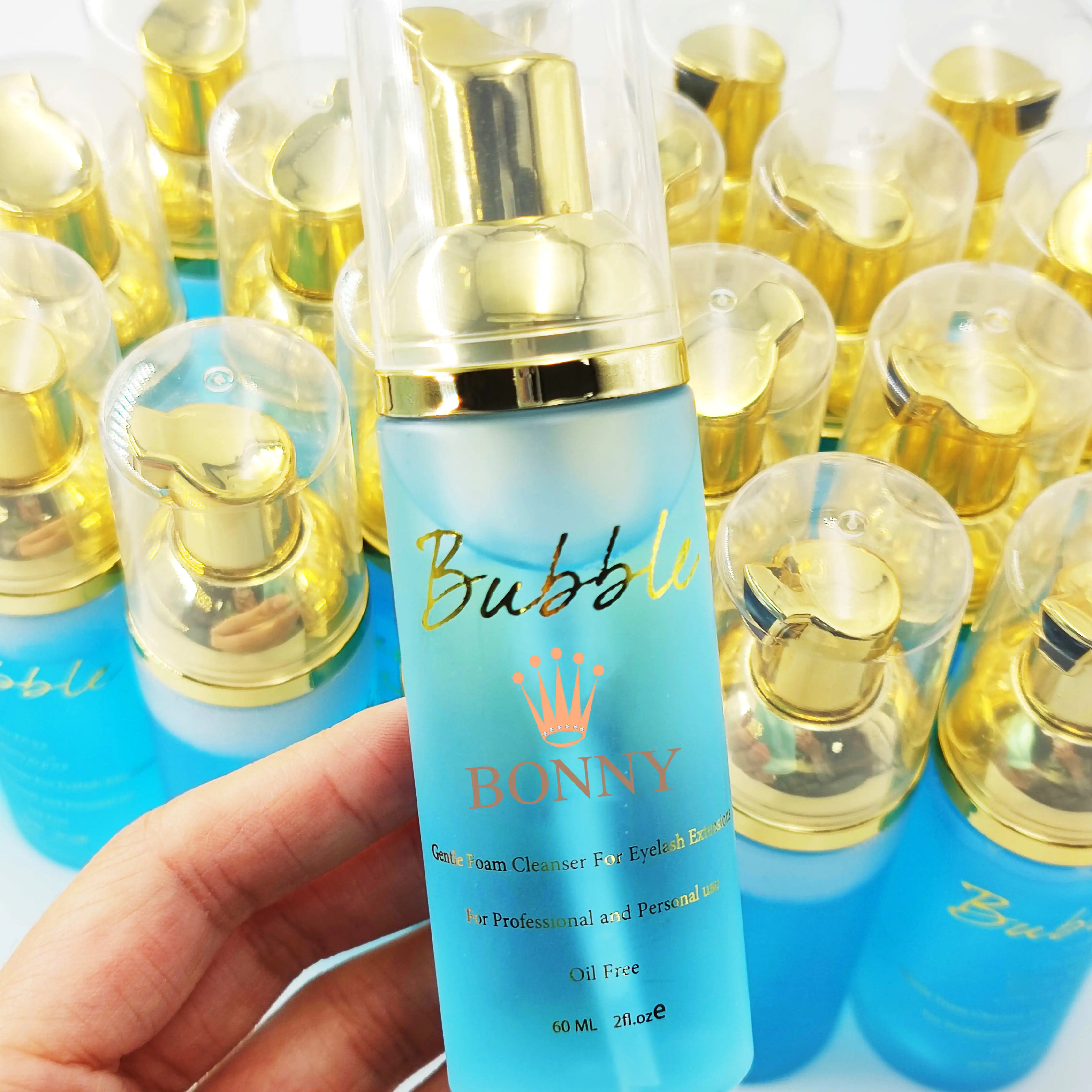 Wholesale Eyelash Foam Shampoo Set Lash Bath Eyelash Cleansing Brush Eyelash Extension Shampoo Pink Pump Bottles