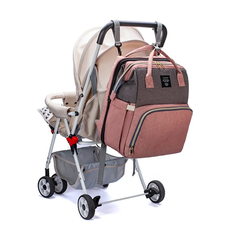 
2020 mommy diaper bag with bed diaper backpack changing station diaper backpack with changing bed USB 