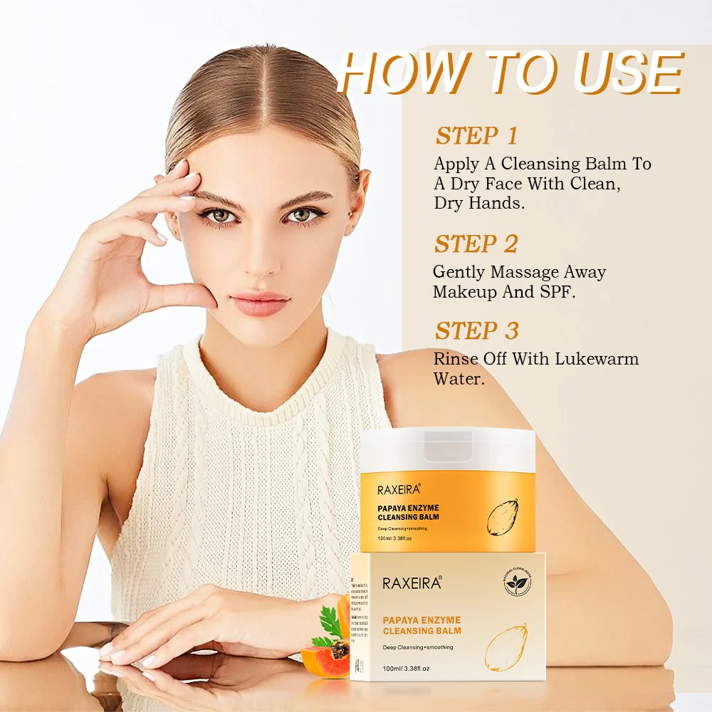 Wholesale Facial Cleanser Makeup Remover Organic Cleansing Balm Papaya Enzyme Moisturizing Gentle Face Makeup Remover