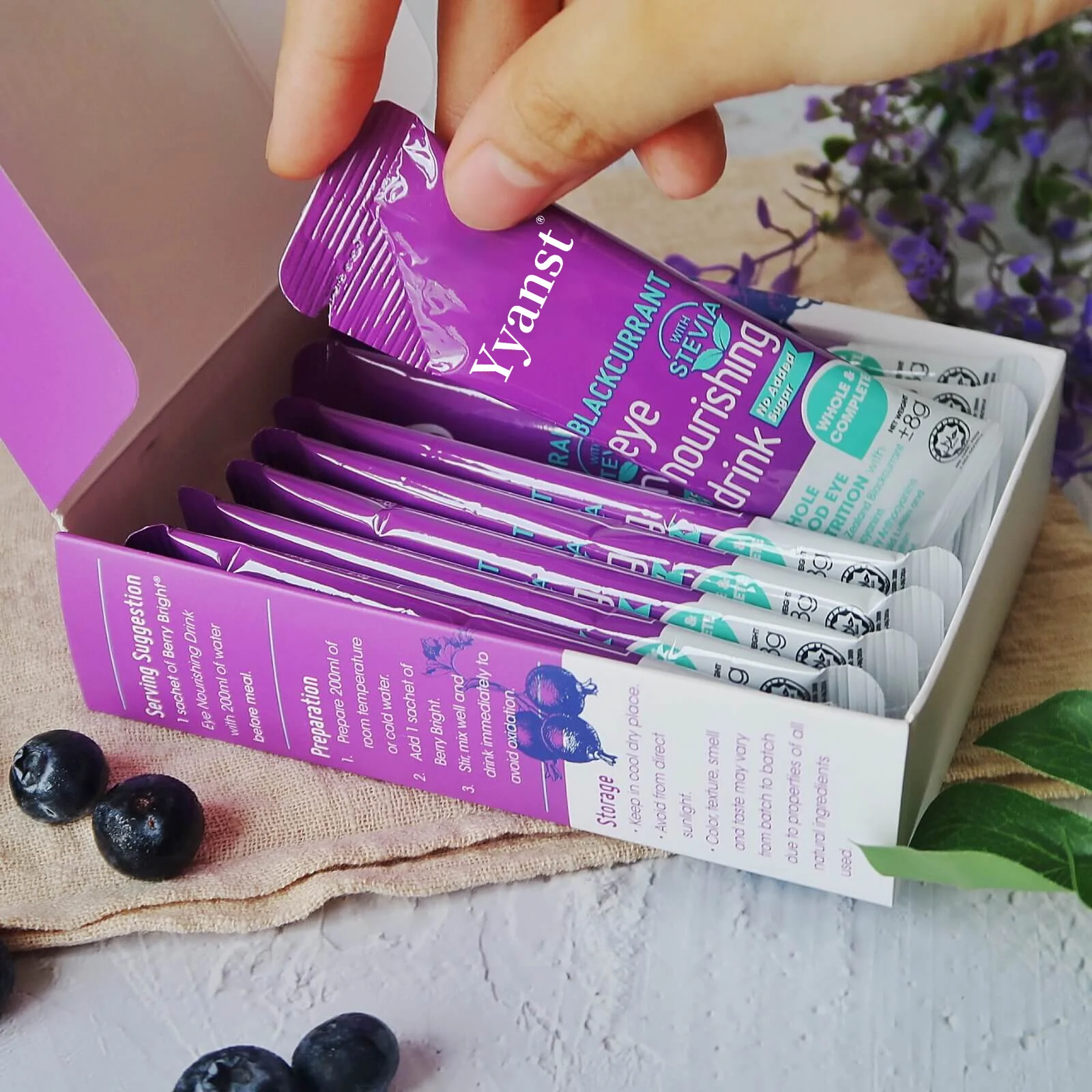 OEM/ODM Antioxidant Reduce Eye Fatigue Blackcurrant Oral Liquid Improve Eye Health Bilberry Lutein Eye Nourishing Drink