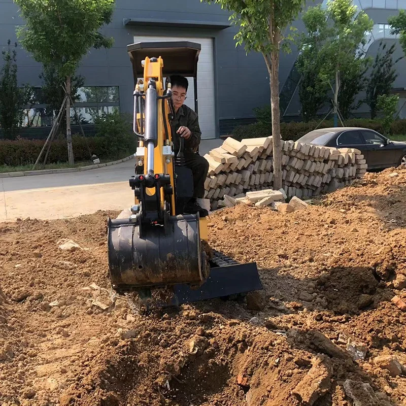 0.5 T 1 Ton Mini Hydraulic Excavator Rake Attachment Grab Bucket Bushings Bobcat Concrete Mixer Used Japan Micro Digger Flail