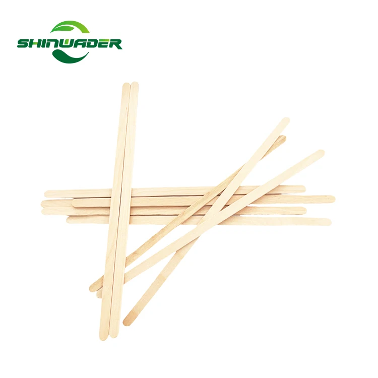 Mixer Drink Stir Custom Cocktail Tea Round Head Birch Wooden Coffee Stirrers Manufacturer