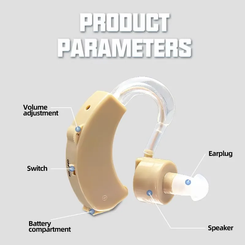 Update Behind The Ear Air Hearing Aids Rechargeable Hearing Aid  For Mild to Moderate Hearing Loss