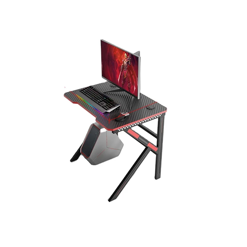 Wholesale Hot Selling Top Black Pink K-shaped Gaming Grande Table Furniture Computer Game Racing Desk