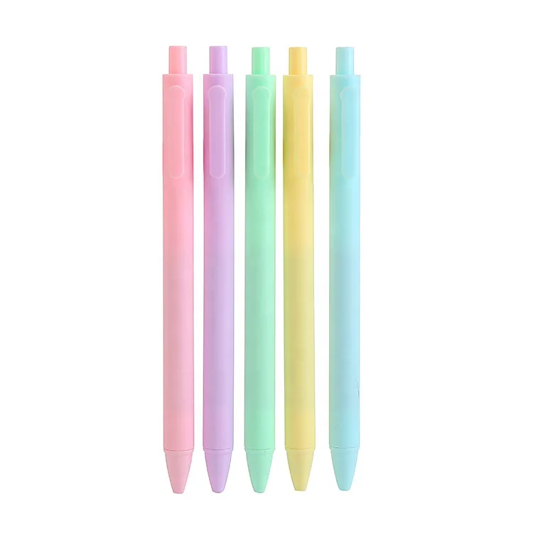 Wholesale 0.5mm plastic press ballpoint pen  macarone ballpoint pen with custom logo