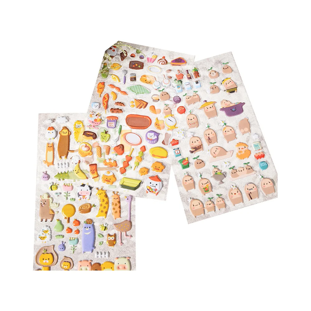 Милые 3D стикеры, пенопластовые Мультяшные животные, пышные Стикеры для декоративного оформления скрапбукинга