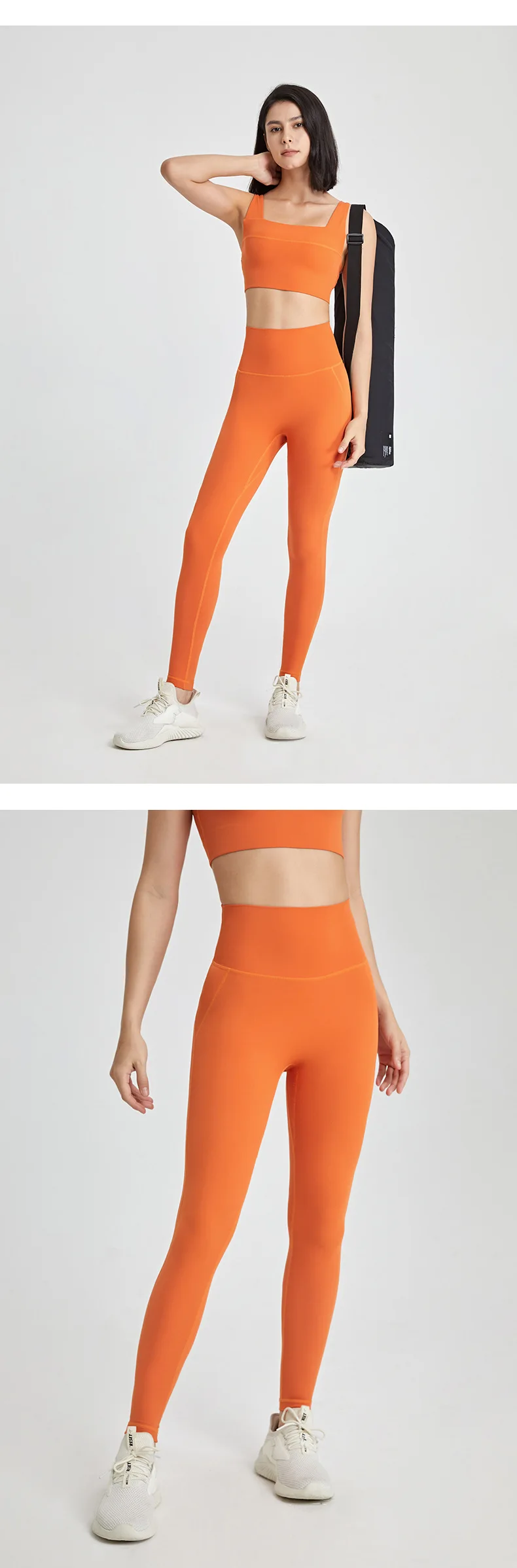 New No panties zero sense lulu one-piece yoga pants seamless bare back pocket leggings peach butt lift skinny exercise pants