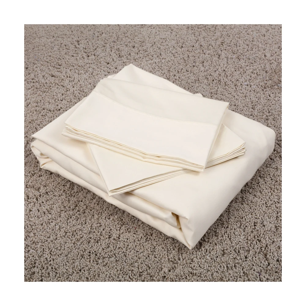 Alibaba Most Popular Custom Deep Cotton Queen Size White Elastic Bed Fitted Sheet Set