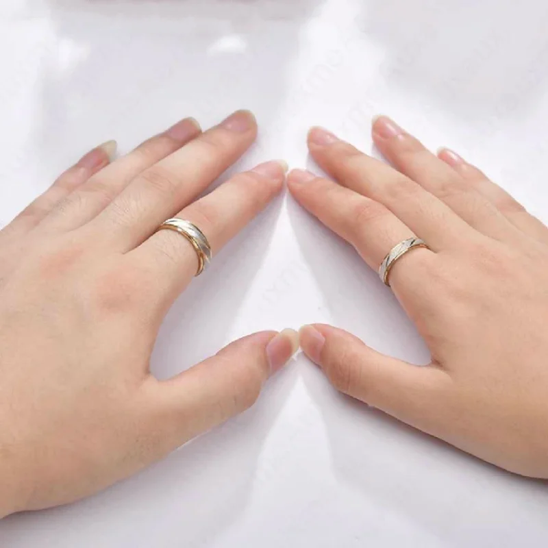 Morden Style Heart Rings Beat Gold Plated Diamond Engagement Jewelry Set 22K Jewellery Dubai Couples Matching Couple Ring