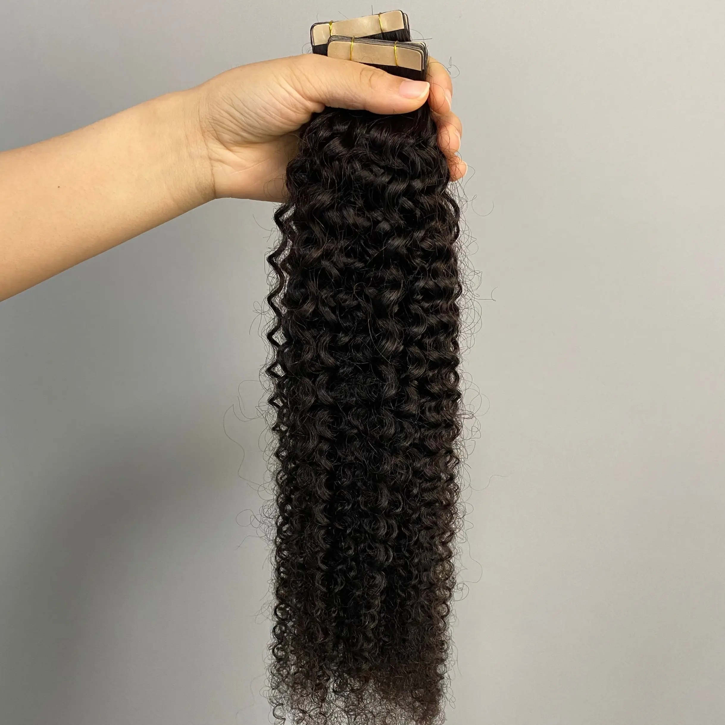 Top Quality Best Price Unprocessed Brazilian Hair Kinky Curly Ready To Ship Remy Seamless Tape In Extensions