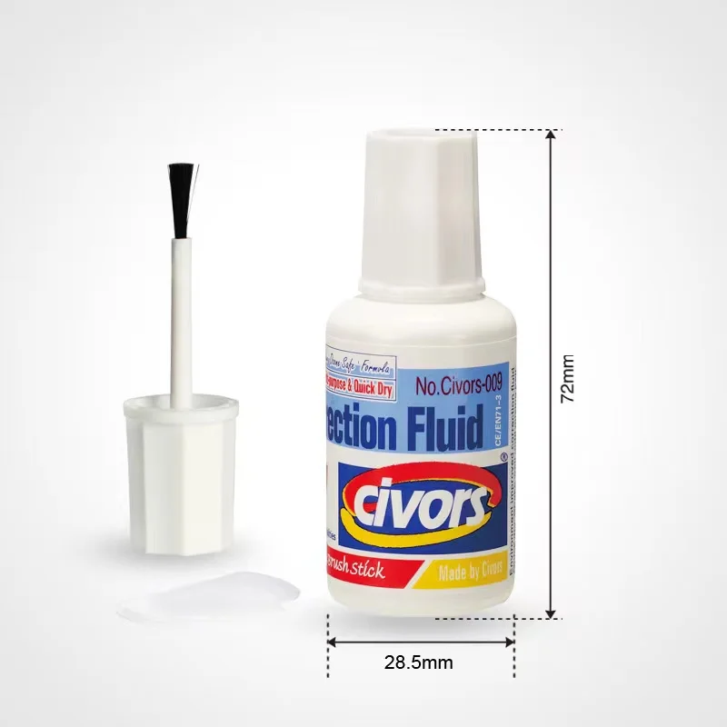 Huanyang quick-dry multi purpose 20ml soft brush tip correction fluid liquid pen for school and office huanyang quick dry muit q