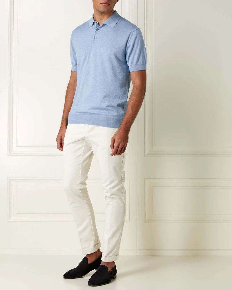 [Free Sample] OEM/ODM Men POLO Shirts Sweater Custom Logo Men Summer Knit Cotton POLO Shirts