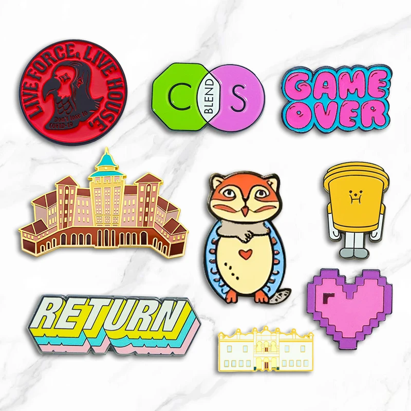Design Metal Crafts Souvenirs Manufacturer Soft Hard Brooch Lapel Horror Movie Lapel Custom Enamel Pins