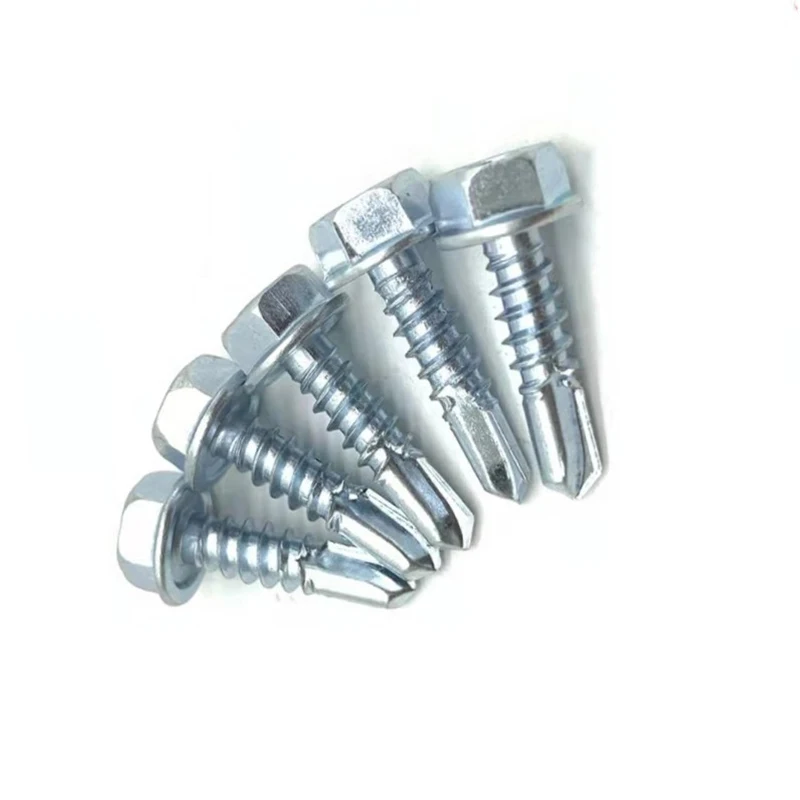 Carbon steel Hex Washer Head Metal Tek Screws Hexagon Self Drilling Screw