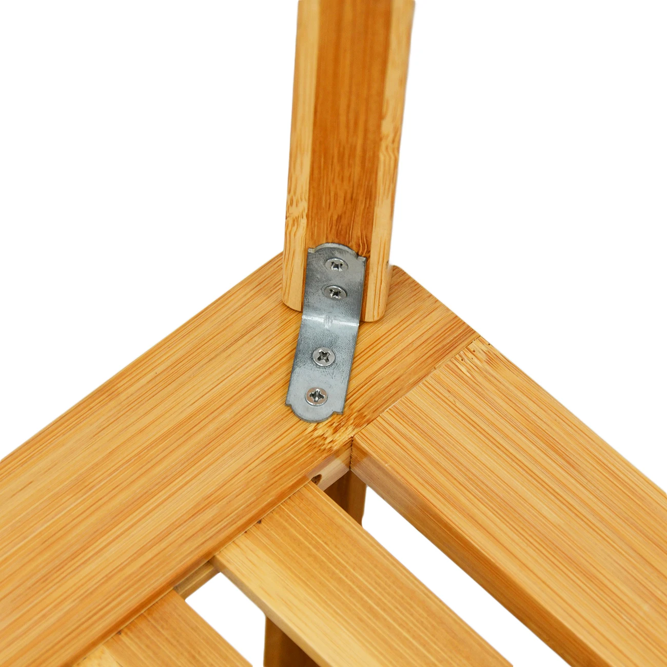 Bamboo 2-Tier Shower Bench Stool with Non-Slip Feets Storage Shelf for Shampoo Towel for Bathroom