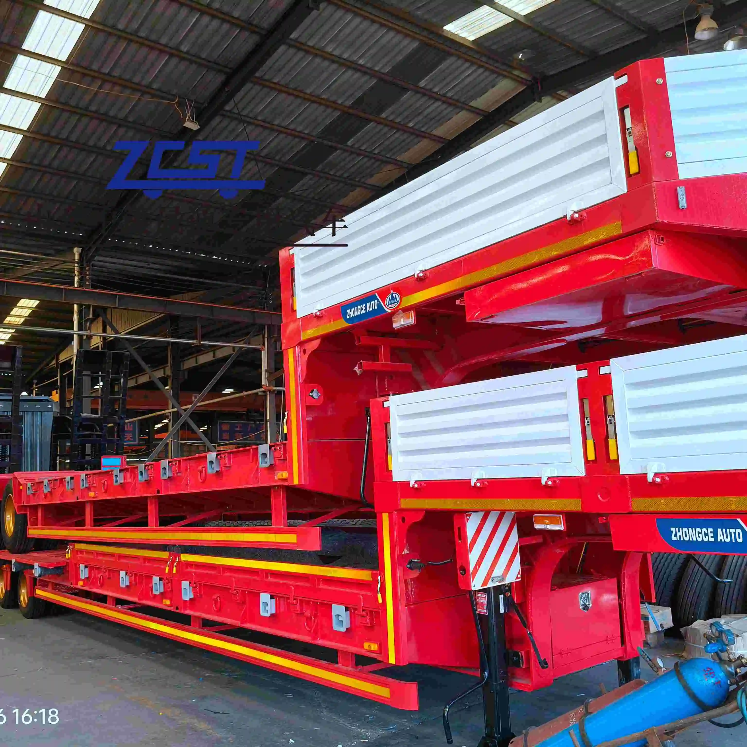 Heavy Duty Construction Lowbed Drop Deck Trailer 40ton 50ton 60ton Low Loader Truck Trailer