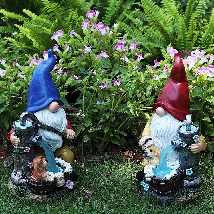 Solar resin ornaments factory manufactures various resin accessories craft garden dwarf statues