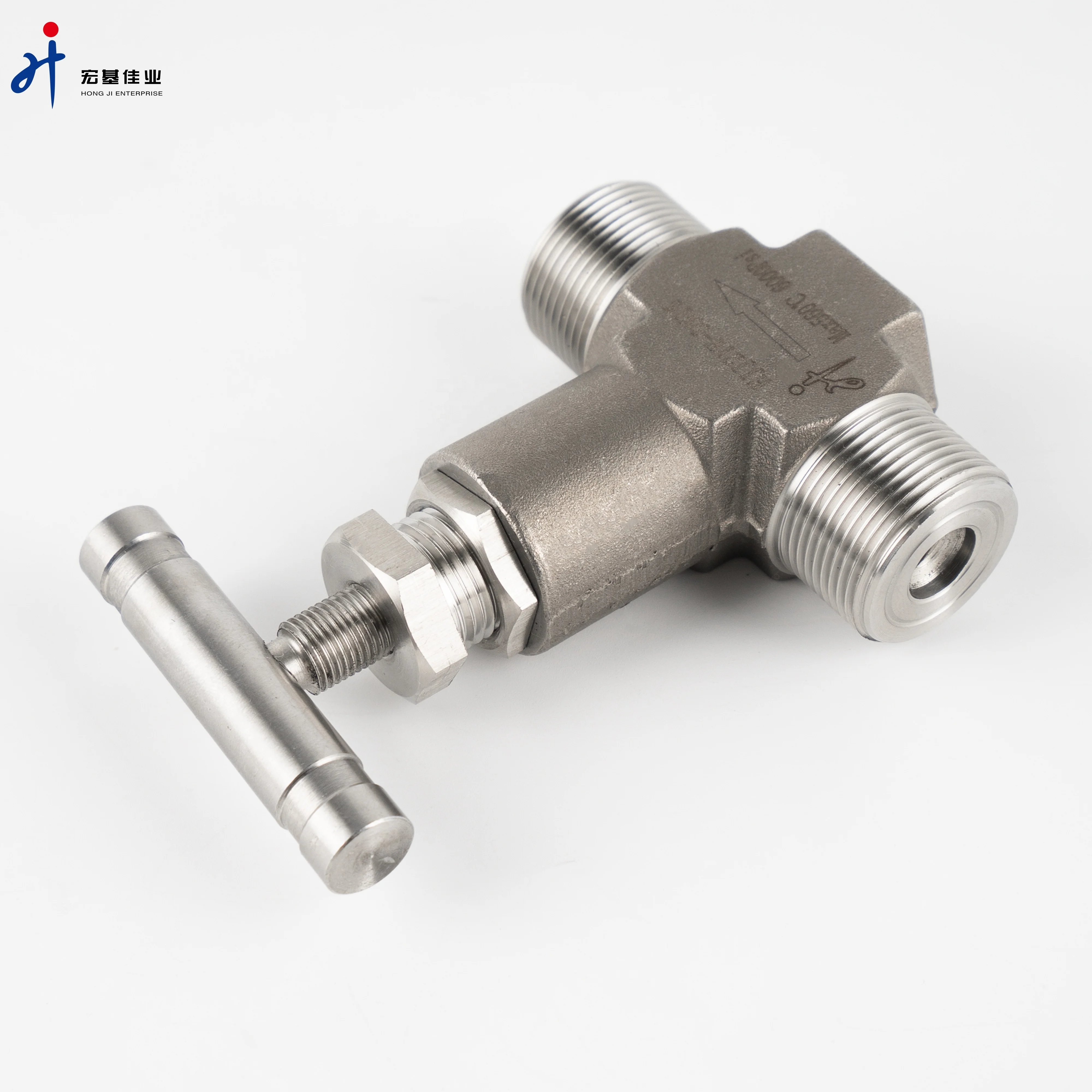 High Pressure Pressure Gauge Valve Stainless Steel Integral Bonnet Male NPT Needle Valve