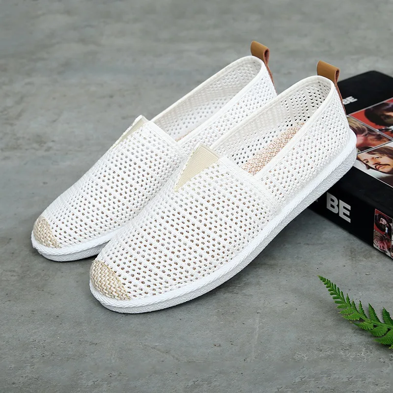 Spring and autumn new cloth shoes Korean flat bottom lazy fashion fisherman shallow mouth white shoes casual canvas shoes