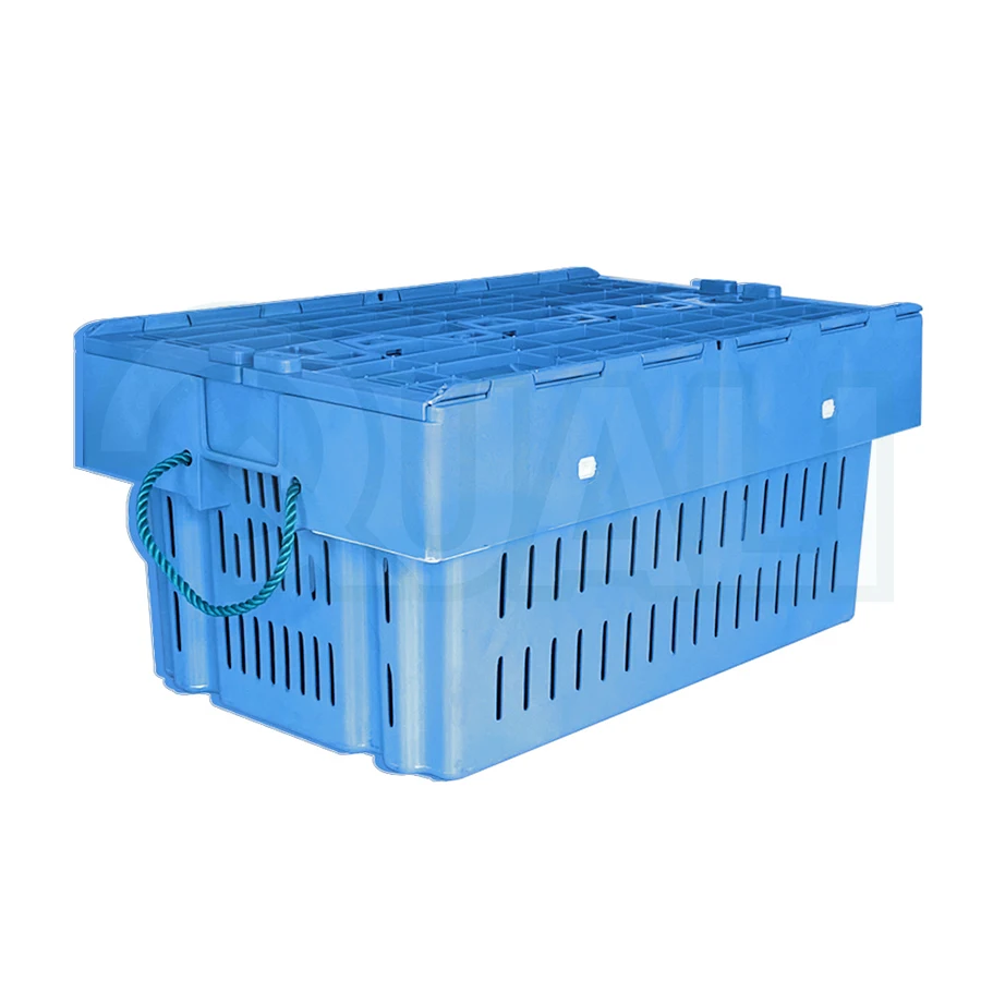 100% Virgin Polyethylene Floating Plastic Lobster Crate Seafood Plastic Storage Container With Lid
